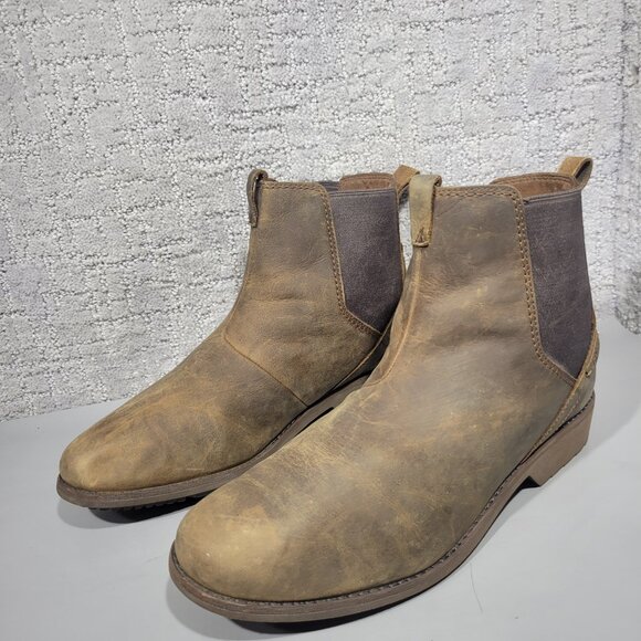 Teva Ellery Women's Size US 11 Brown Leather Waterproof Chelsea Ankle Boots. - Picture 8 of 9